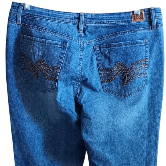 L.E.I. Bridget Curvy Bootcut Womens Jeans Size 16 Blue Denim 36x34 - Picture 4 of 6